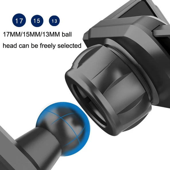 Araba Uzatma Kancası Telefon Tutucu Aksesuarı Yuvarlak Hava Çıkışı Aparatı 17mm Top Başlıklı - 3