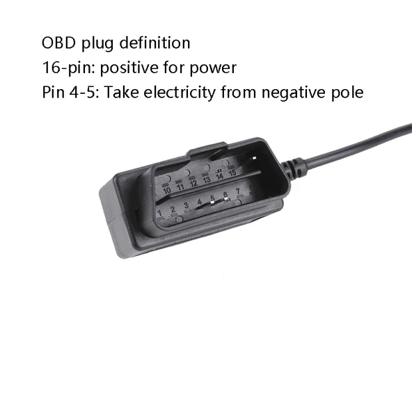H507 Araç Kaydedici OBD Düşürücü Kablo Araba ACC Üç Çekirdek Güç Kablosu 12 24V To 5V 3A Düşük Basınç Koruma Mini Sağ Dirsek - 4