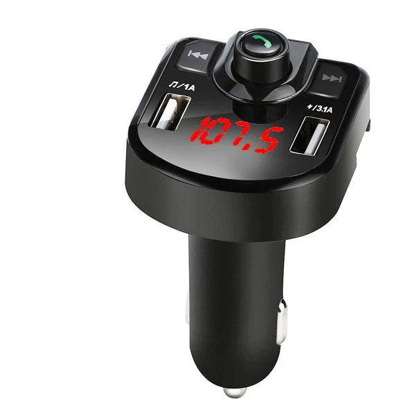 M9 Modeli Siyah Bluetooth MP3 Çift USB Araç Şarj Cihazı