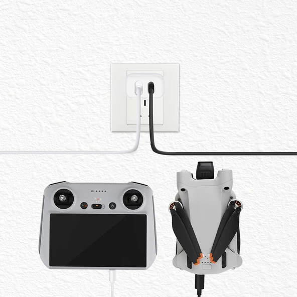 RCSTQ Drone 30W Çift Portlu Gallium Nitrit Şarj Cihazı DJI Mini 2 ve Mini 3 Pro Uyumlu - 5