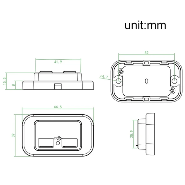 4.8A Çift USB Araç Şarj Cihazı Siyah Otomatik Yaylı Kapaklı Deliksiz - 3