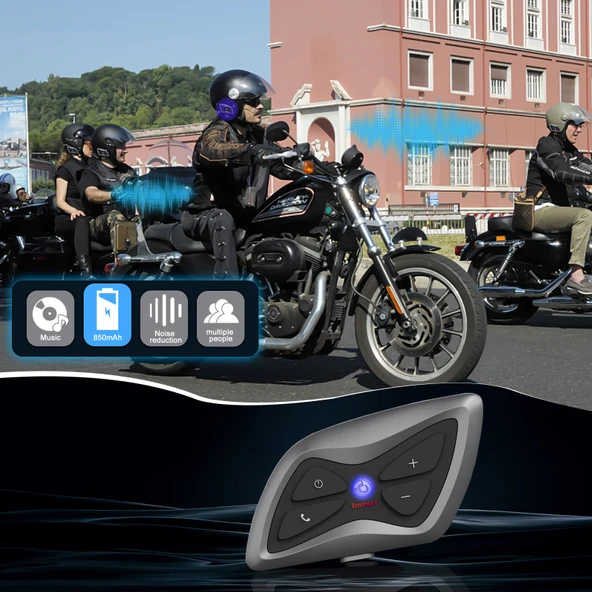 T6plus Motosiklet Kaskı Akıllı İnterkom ve Bluetooth Kulaklık - 3