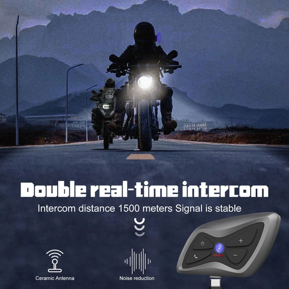 T6plus Motosiklet Kaskı Akıllı İnterkom ve Bluetooth Kulaklık - 4