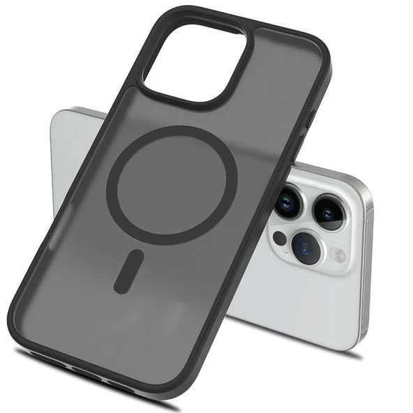 İPhone 16 Pro Uyumlu Siyah Magsafe Özellikli Juko Kılıf - Resim 6