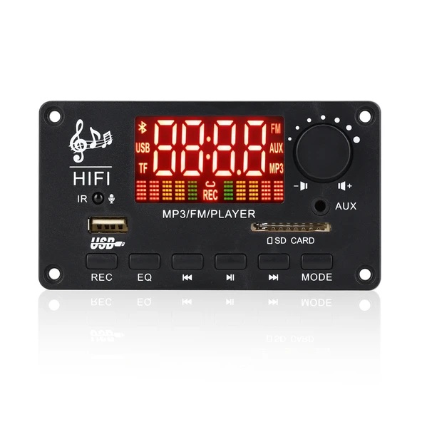JX Y04 12V 50W Renkli Ekran Bluetooth Çözümleme Kartı FM Çağrı Kayıt Destekli Siyah - 3