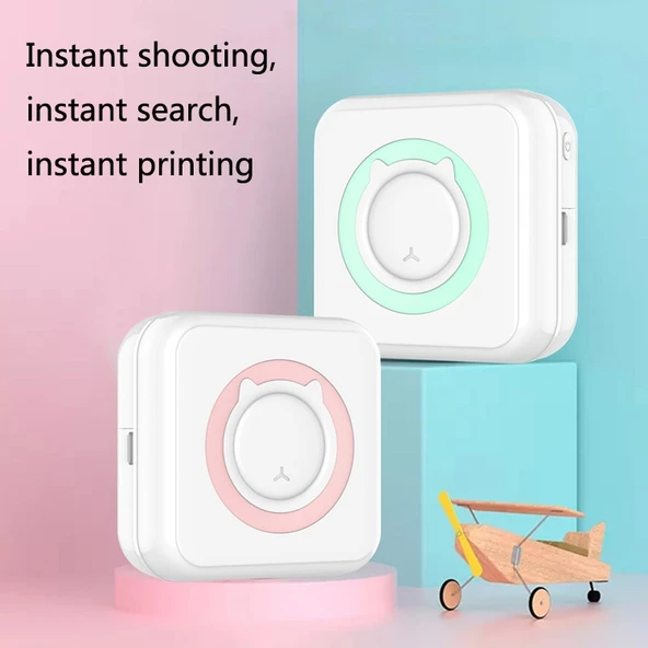 Taşınabilir Mini Termal Bluetooth Yazıcı Mavi - 2