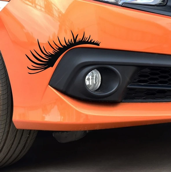 Araba Büyük Far Kaş Sticker Siyah 1 Çift - 3