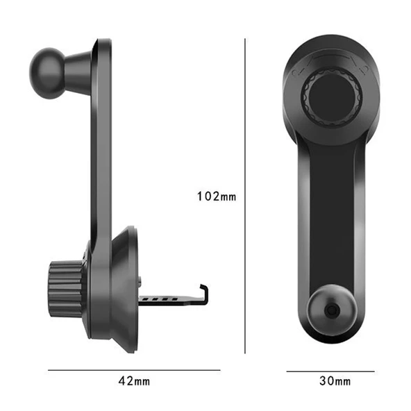 Araba Uzatma Kancası Telefon Tutucu Aksesuarı Yuvarlak Hava Çıkışı Aparatı 17mm Top Başlıklı - 2