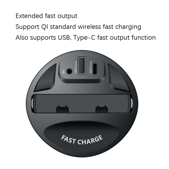 Araba Bardaklık Kablosuz Şarj Cihazı 4'ü 1 Arada Model X13 15W/10W/7.5W/5W Hızlı Şarj - 4