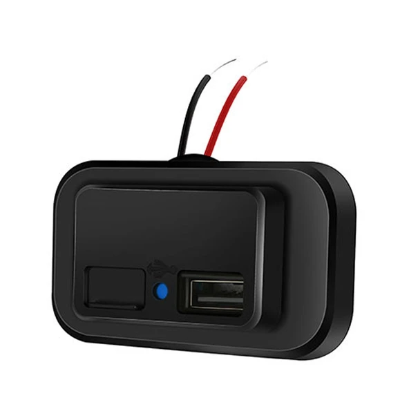 4.8A Çift USB Araç Şarj Cihazı Siyah Otomatik Yaylı Kapaklı Deliksiz