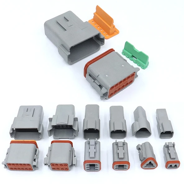 4 Parça Bakır İletkenli Su Geçirmez Araba Konnektörü DT04-2P DT06-2S Model - 4