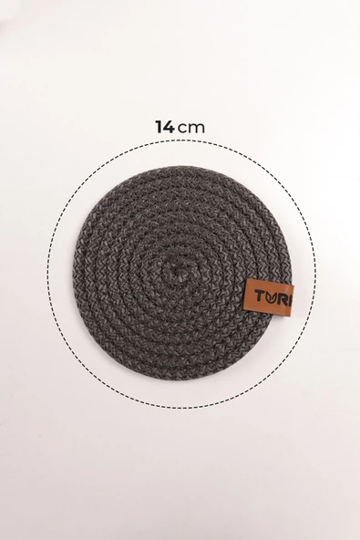 Dekoratif Salyangoz Jüt Dokuma Bardak Altlığı, 6'lı  Bardak Altlığı - 5