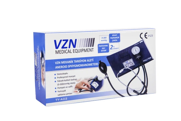 VZN TY-A02 Mekanik Aneroid Tansiyon Aleti - Cırtlı Manşet - Steteskoplu - Hassas - 6