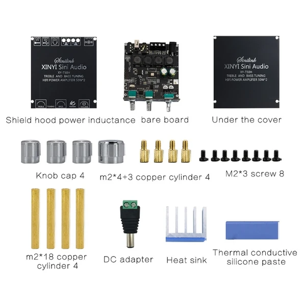 XINYI Sini T50H Bluetooth 5.0 Dijital Güç Modülü Stereo Ön Aşama Yüksek Seviyeli Ayar - 5