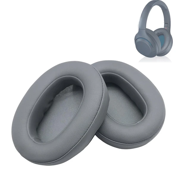 Sony WH XB900N Kulaklık İçin 2li Protein Deri Gri Sünger Kulaklık Pedi - 1