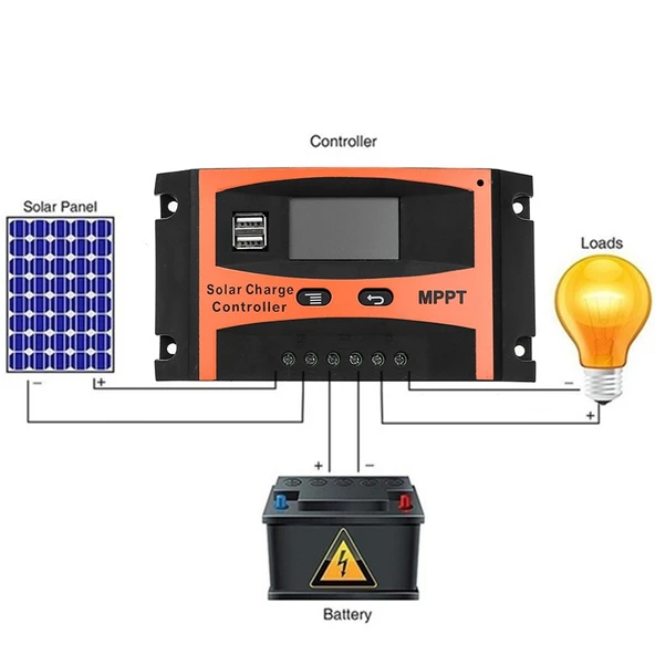 MPPT 12V 24V Otomatik Tanımlamalı Güneş Enerjisi Kontrol Cihazı USB Çıkışlı Model 50A - 6