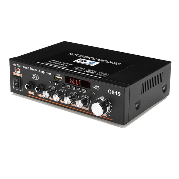 G919 Akıllı Dijital Güç Amplifikatörü Bluetooth USB SD FM Destekli Mini Güç Amplifikatörü EU Priz - 2
