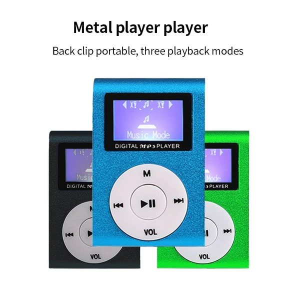 128MB Hafızalı Mini Metal Lavalier MP3 Müzik Çalar Ekranlı Gri - 4