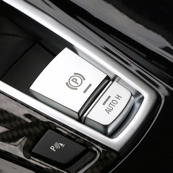 BMW Park Freni Düğme Kapağı ABS Krom Model P Gümüş - 2