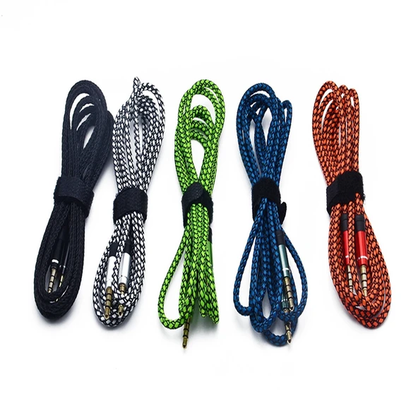 3.5mm Erkek Erkek Araba Stereo Altın Kaplama AUX Ses Kablosu 1.5 Metre Siyah - 4