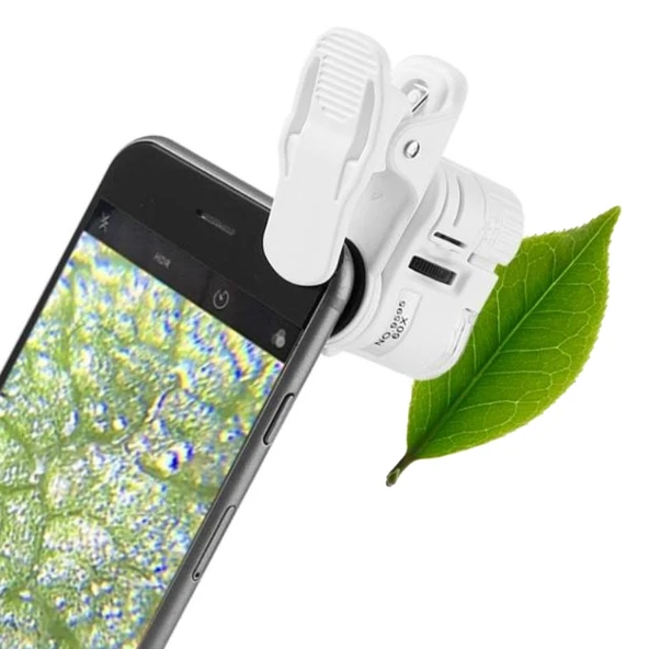9595W1 Model 60 Kat Büyütmeli Led Işıklı Cep Telefonu HD Mikroskobu