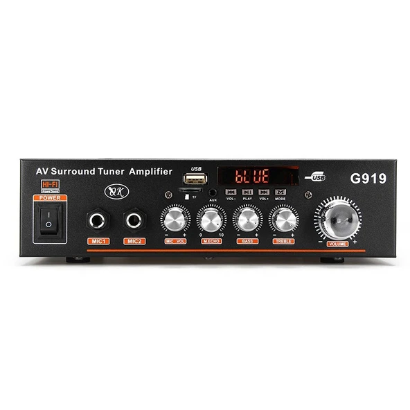 G919 Akıllı Dijital Güç Amplifikatörü Bluetooth USB SD FM Destekli Mini Güç Amplifikatörü EU Priz - 4