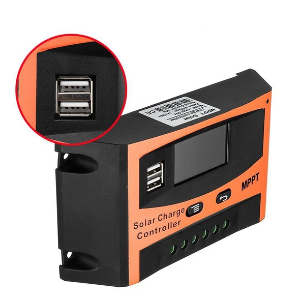 MPPT 12V 24V Otomatik Tanımlamalı Güneş Enerjisi Kontrol Cihazı USB Çıkışlı 30 Amper - 2