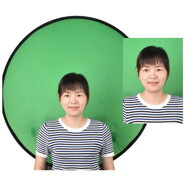 75cm Katlanabilir Yeşil Fon Kumaşı Kimlik Fotoğrafı ve Video Arka Planı - 11