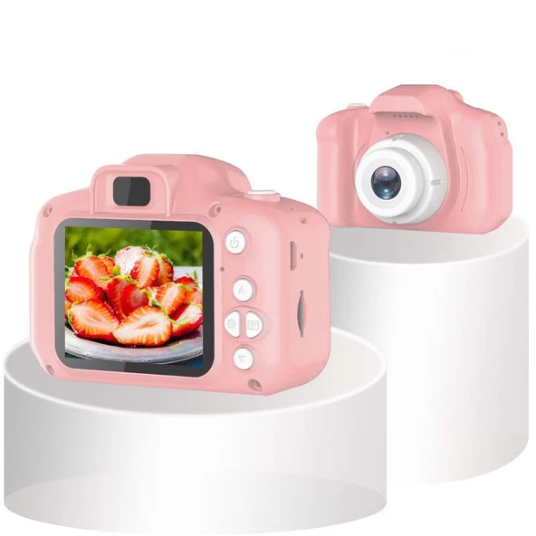 13 MP Pembe Çocuk Oyuncak Dijital SLR Kamera Hafıza Kartı Okuyuculu