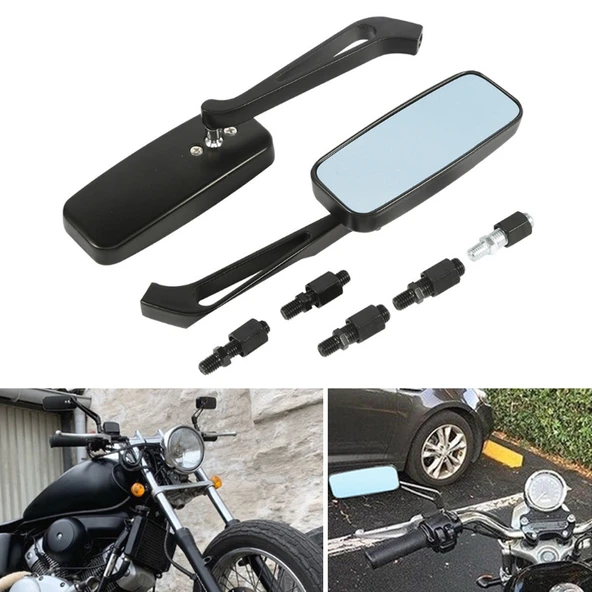 Parlaklığı Önleyici Kare Alüminyum Motosiklet Yan Aynası