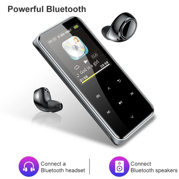 M22 Taşınabilir Bluetooth Dokunmatik Ekran MP3 Çalar Kayıt Cihazı E-Kitap 4GB Siyah - 4