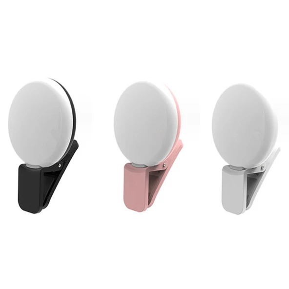 2 Adet Pembe Telefon Kamera Selfie LED Dolgu Işığı - 2