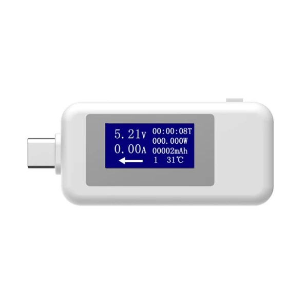 KEWEISI Çok Fonksiyonlu Type-C USB-C Dijital Voltmetre Ampermetre Beyaz - 2