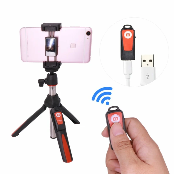Benro MK10 Mavi Bluetooth Kumandalı Selfie Çubuğu Tripod - 5