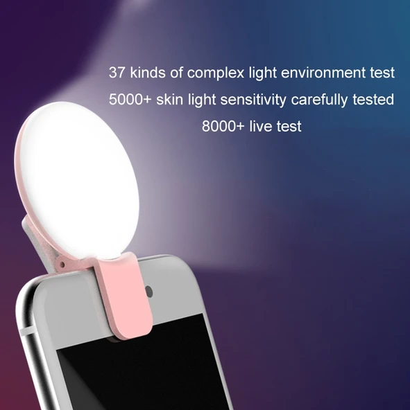 2 Adet Pembe Telefon Kamera Selfie LED Dolgu Işığı - 4