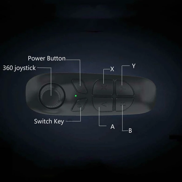Siyah Bluetooth Kumandalı VR Gözlük ve Android Telefon Kontrol Cihazı - 6