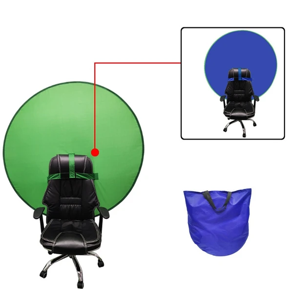 Canlı E-Spor Arka Plan Bezi Katlanabilir Çift Katmanlı L Boy Mavi Yeşil 142cm