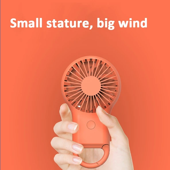 Taşınabilir Mini Cep USB Fan Pembe 7 Renkli Işıklı Şarjlı - 4