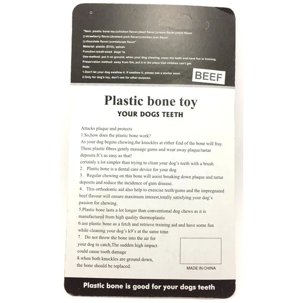Biftek Aromalı Köpek Plastik Diş Çıkarma Oyuncağı 10 cm - Resim 2