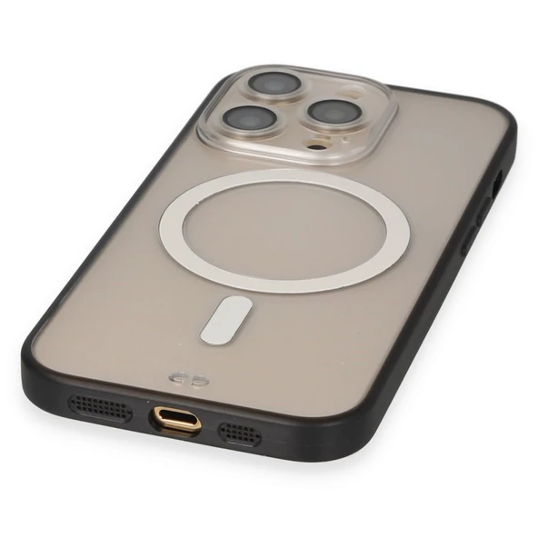 İPhone 14 Pro Uyumlu Siyah Magsafe Özellikli Gora Kılıf - 4