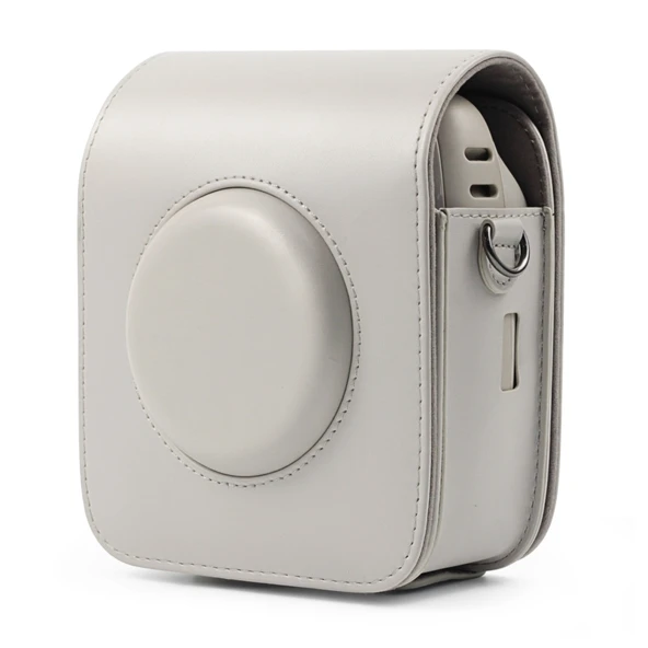 Fujifilm Instax Square SQ20 Uyumlu Beyaz PU Deri Kamera Çantası ve Askı