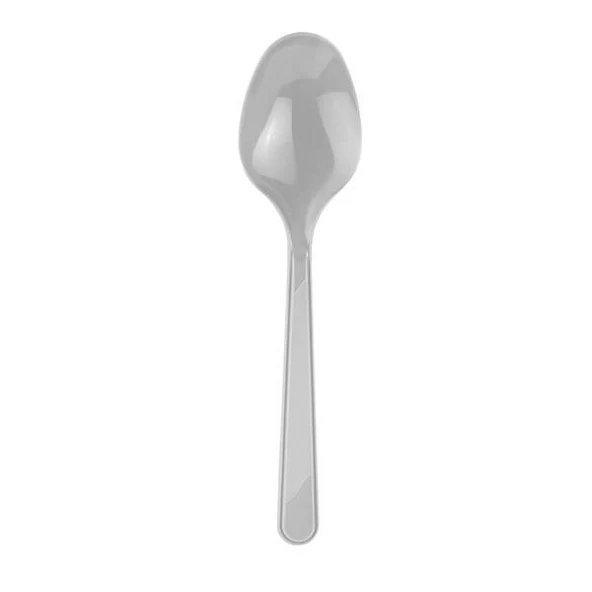 Omeyva 26 Cm. Mika Plastik Gümüş Sorfa Piknik Seti - 24 Kişilik Tabak Bardak Çatal Kaşık Takımı - 5