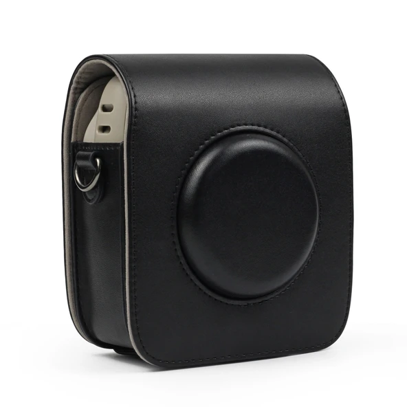 Fujifilm Instax Square SQ20 Uyumlu Siyah PU Deri Kamera Çantası ve Askı - 3
