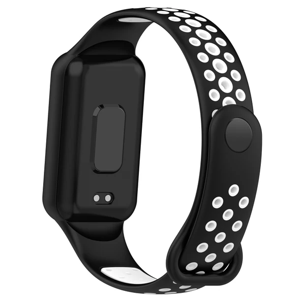 Xiaomi Smart Band 8 Active Çift Renkli Nefes Alabilir Spor Silikon Saat Kayışı Siyah Beyaz - 2
