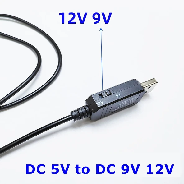 DC 5V den DC 9V 12V USB Voltaj Yükseltici Dönüştürücü Kablo 1A Güç Regülatörü LED Ekranlı - 3