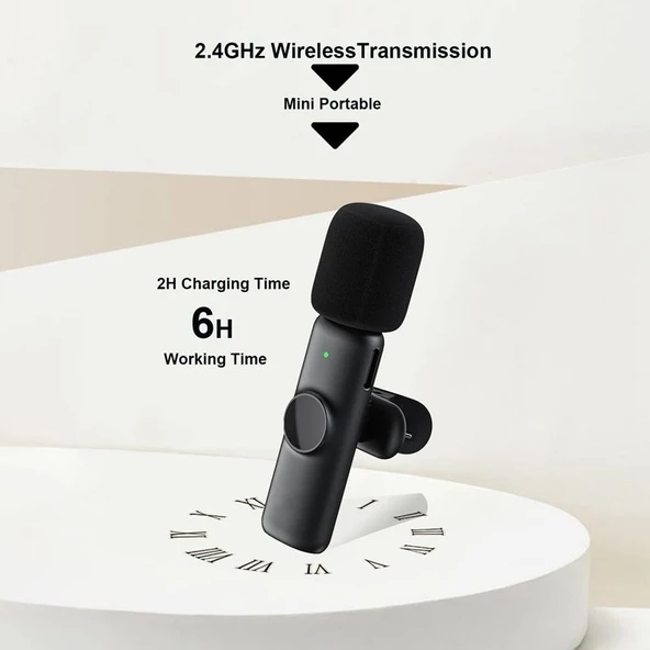 One by One Kablosuz Yaka Mikrofonu Android Telefon ve Bilgisayar için USB C Alıcılı - 2