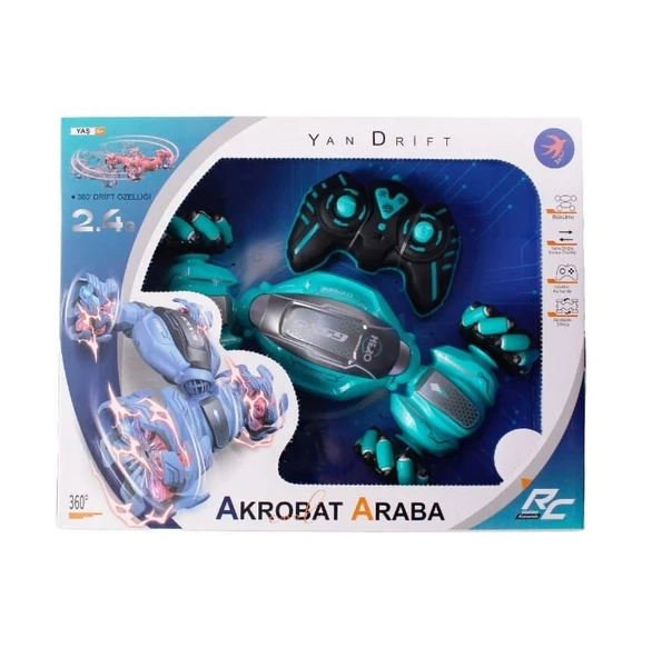 30 cm Uzaktan Kumandalı Şarjlı Akrobat Drift Araba 0126 - 2