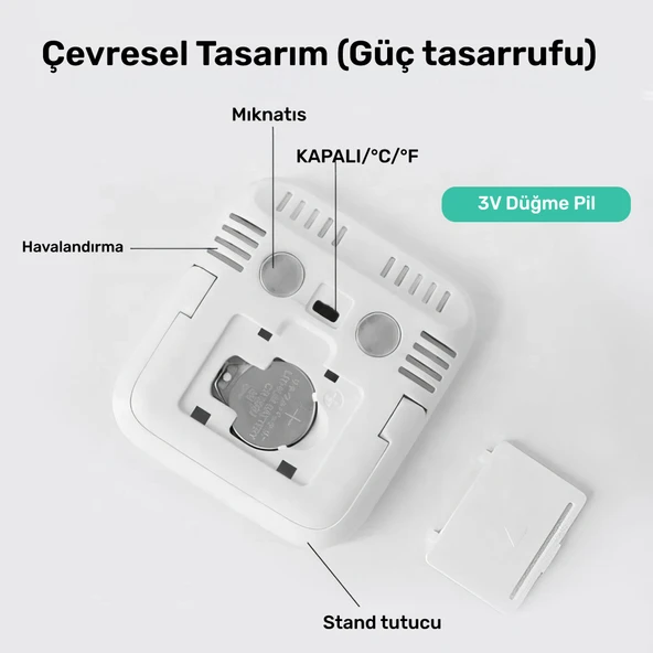 VIT 2'li İç Mekan Dijital Isı ve Nem Ölçer Siyah-Beyaz Termometre KVT17 - 5