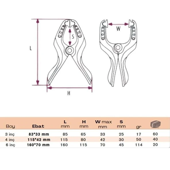 BULUT Mandal Tipi Plastik İşkence 4 inç Orta Boy 115*42 mm - 3