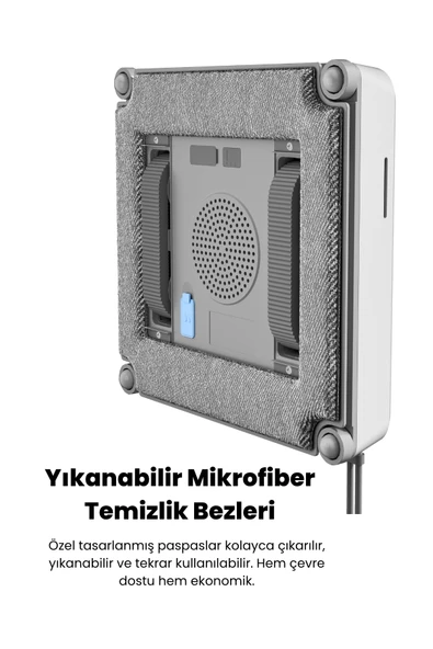 Mieco WA9 Pro Çift Yönlü Su Püskürtmeli Cam Temizleme Robotu (Kumandalı) - Resim 6